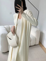 Load image into Gallery viewer, Light Knit Tie Maxi Cardigan in Cream