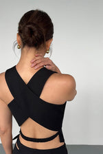 Load image into Gallery viewer, Back Cutout Tailored Vest in Black
