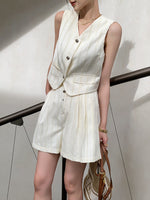 Load image into Gallery viewer, Tweed Textured Vest + Shorts Set