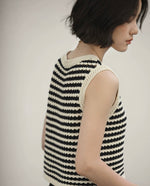 Load image into Gallery viewer, Knitted Striped Top in Black/Cream
