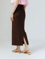 Load image into Gallery viewer, Sleek Maxi Skirt in Brown