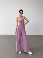 Load image into Gallery viewer, Bustier Stretch Maxi Jumpsuit in Cream- M