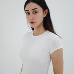 Load image into Gallery viewer, Pointelle Baby Tee in White