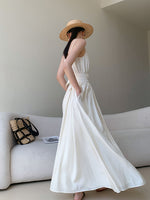 Load image into Gallery viewer, Cami Wrap Pocket Maxi Dress in Cream