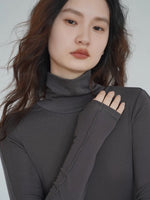 Load image into Gallery viewer, Tencel Line Turtleneck in Grey
