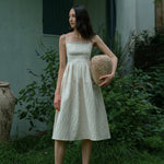 Load image into Gallery viewer, Textured Cami Mid Dress in Cream