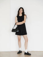 Load image into Gallery viewer, Sleeveless Tulip Mini Dress in Black