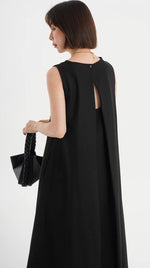 Load image into Gallery viewer, Button Back Tank Pocket Maxi Dress in Black