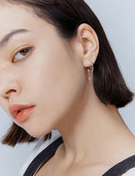 Load image into Gallery viewer, Asymmetric Hoop + Cuff Drape Earrings