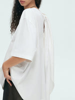 Load image into Gallery viewer, Oversized Back Tie Tee in White