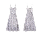 Load image into Gallery viewer, Floral Bustier Cami Dress in White/Blue