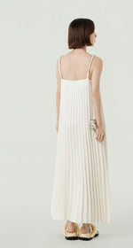 Load image into Gallery viewer, Pleated Twist Cami Maxi Dress in White