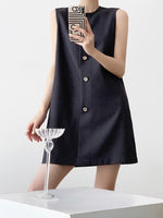 Load image into Gallery viewer, Daisy Button Shift Dress in Grey
