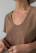 Load image into Gallery viewer, Classic U-Neck Tee in Brown