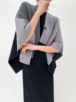 Load image into Gallery viewer, Poncho Button Cardigan in Grey