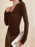 Load image into Gallery viewer, Ribbed Braid Top in Brown
