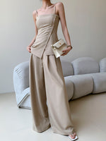 Load image into Gallery viewer, Cami Tailored Top + Trousers Set in Beige