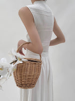 Load image into Gallery viewer, High Neck Sleeveless Line Top in Cream