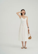 Load image into Gallery viewer, Side Panel Cami Midi Dress in White