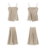 Load image into Gallery viewer, Cami Tailored Top + Trousers Set in Beige