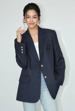 Load image into Gallery viewer, Tailored Vest + Blazer in Navy
