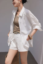 Load image into Gallery viewer, Cotton Floral Laser Cut Shirt in White