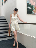 Load image into Gallery viewer, Tweed Textured Vest + Shorts Set