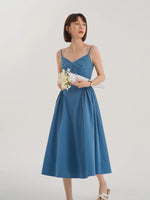 Load image into Gallery viewer, Side Panel Cami Midi Dress in Blue