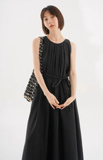 Load image into Gallery viewer, 2-Way Tank Tie Maxi Dress in Black