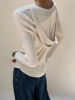 Load image into Gallery viewer, Light Knit Hoodie in Cream