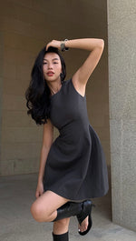 Load image into Gallery viewer, Tailored Sleeveless Mini Dress in Grey