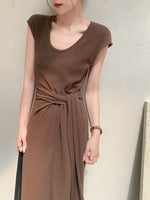 Load image into Gallery viewer, Tie Detail Maxi Dress in Brown