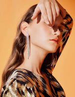 Load image into Gallery viewer, Asymmetric Sparkle Dangle Earrings