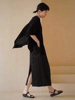 Load image into Gallery viewer, Light Knit Poncho Cardigan in Black