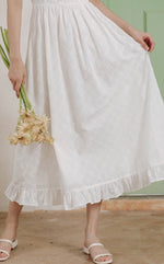 Load image into Gallery viewer, Eyelet Tie Strap Sun Dress in White