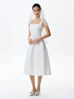 Load image into Gallery viewer, Classic A-Line Pocket Dress in White