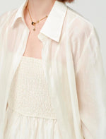 Load image into Gallery viewer, Smocked Cami Jumpsuit + Shirt Set in Cream