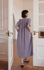 Load image into Gallery viewer, Puff Sleeve Pocket Tent Maxi Dress in Purple