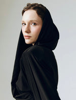 Load image into Gallery viewer, Eclips Cropped Hoodie in Black