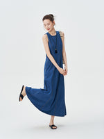 Load image into Gallery viewer, Denim Pocket Maxi Dress in Blue