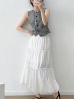 Load image into Gallery viewer, Checked Tailored Vest in Black/White