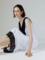 Load image into Gallery viewer, Grace Lace Silk Maxi Dress in White