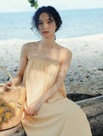 Load image into Gallery viewer, Striped Cami Maxi Dress in Yellow