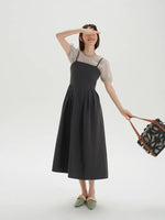 Load image into Gallery viewer, 2-piece Puff Sleeve Cami Dress in Grey