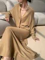 Load image into Gallery viewer, Relaxed V Cardigan in Khaki