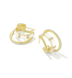 Load image into Gallery viewer, Trio Diamante Hoop Earrings