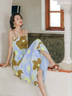 Load image into Gallery viewer, Floral Rusching Cami Maxi Dress in Multi