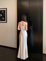 Load image into Gallery viewer, Keyhole Gathered Satin Gown in Champagne