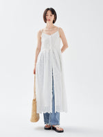 Load image into Gallery viewer, Floral Eyelet Midi Dress in White