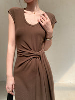 Load image into Gallery viewer, Tie Detail Maxi Dress in Brown